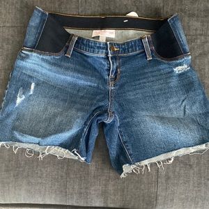 Target side panel maternity boyfriend denim shorts